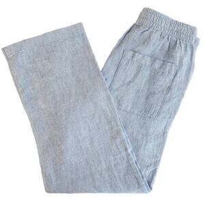 Crewcuts Blue Linen Wideleg Drawstring Pants‎ | Youth Kid's 12